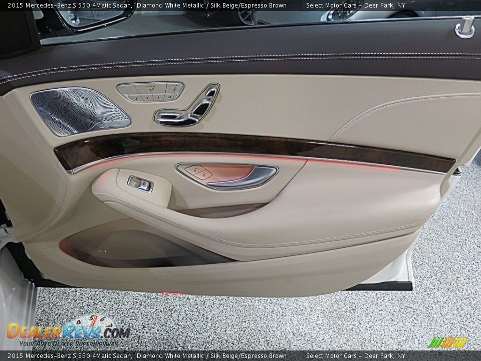 2015 Mercedes-Benz S 550 4Matic Sedan Diamond White Metallic / Silk Beige/Espresso Brown Photo #22