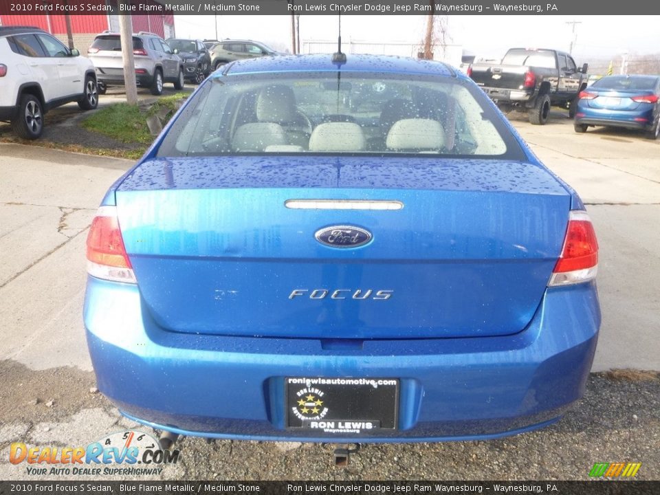 2010 Ford Focus S Sedan Blue Flame Metallic / Medium Stone Photo #4