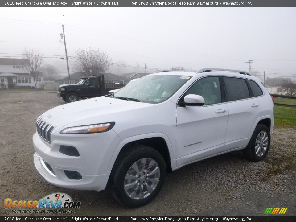 2018 Jeep Cherokee Overland 4x4 Bright White / Brown/Pearl Photo #1