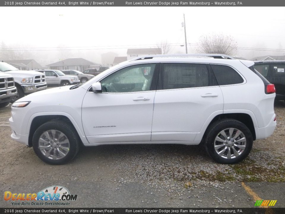 2018 Jeep Cherokee Overland 4x4 Bright White / Brown/Pearl Photo #2