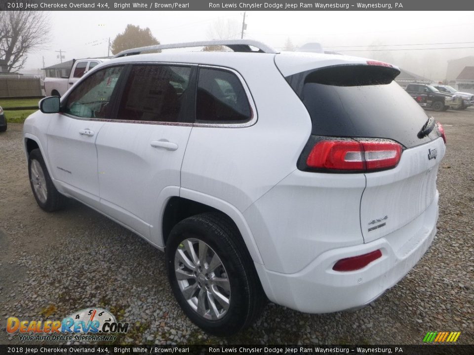 2018 Jeep Cherokee Overland 4x4 Bright White / Brown/Pearl Photo #3