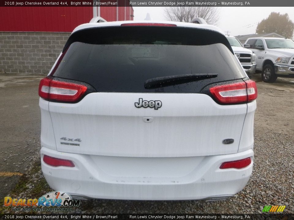 2018 Jeep Cherokee Overland 4x4 Bright White / Brown/Pearl Photo #4