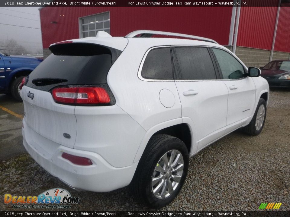 2018 Jeep Cherokee Overland 4x4 Bright White / Brown/Pearl Photo #5