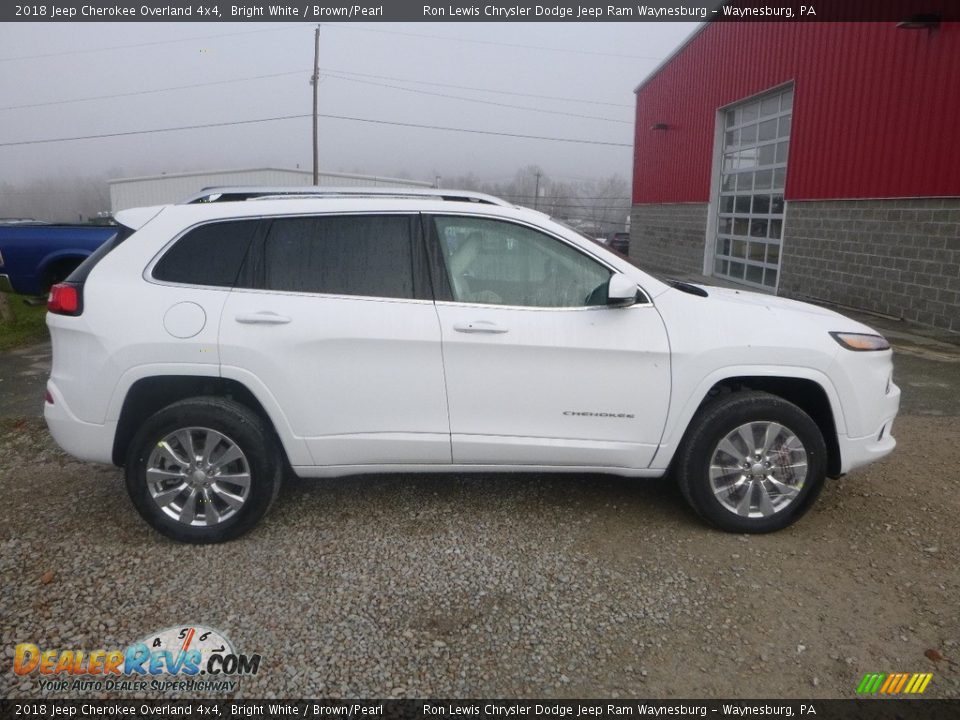 2018 Jeep Cherokee Overland 4x4 Bright White / Brown/Pearl Photo #6