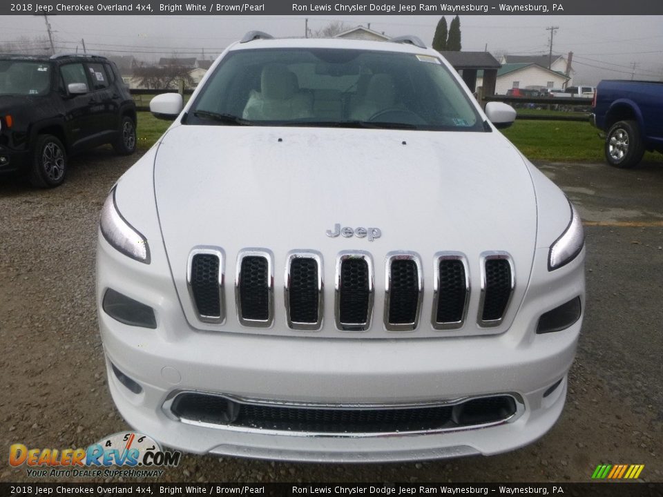 2018 Jeep Cherokee Overland 4x4 Bright White / Brown/Pearl Photo #8