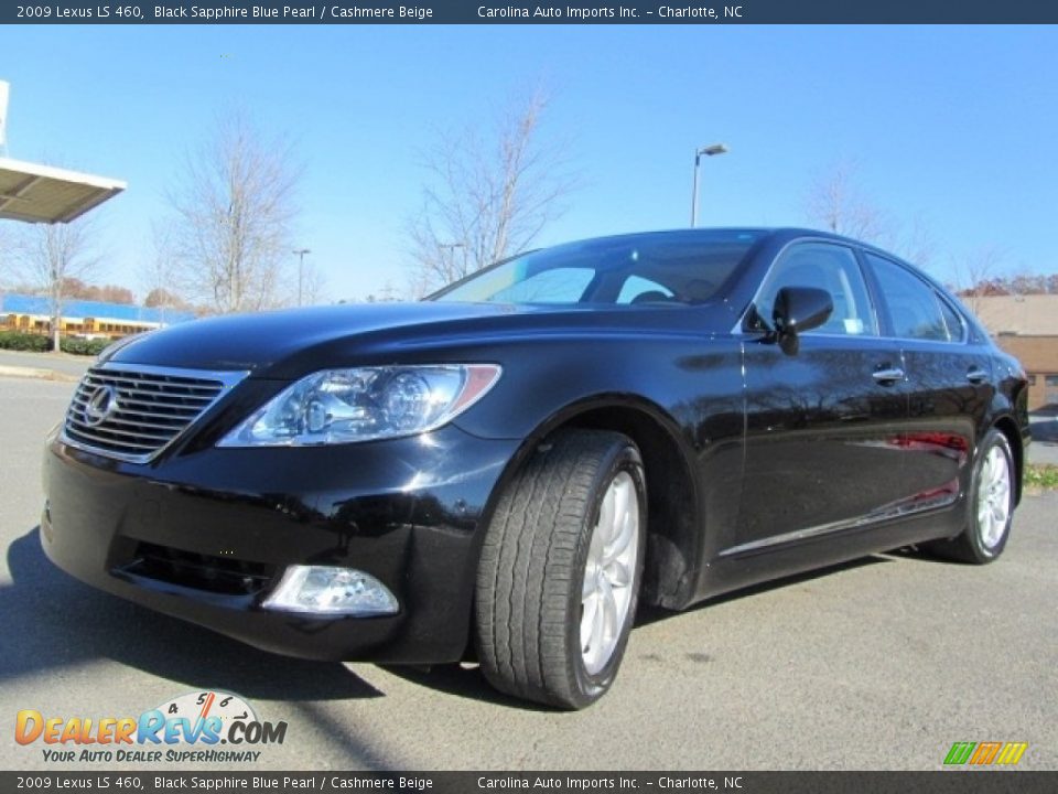 2009 Lexus LS 460 Black Sapphire Blue Pearl / Cashmere Beige Photo #6