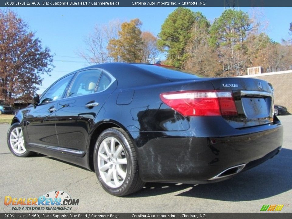 2009 Lexus LS 460 Black Sapphire Blue Pearl / Cashmere Beige Photo #8