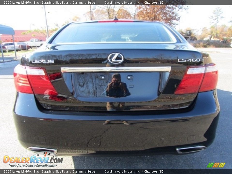 2009 Lexus LS 460 Black Sapphire Blue Pearl / Cashmere Beige Photo #9