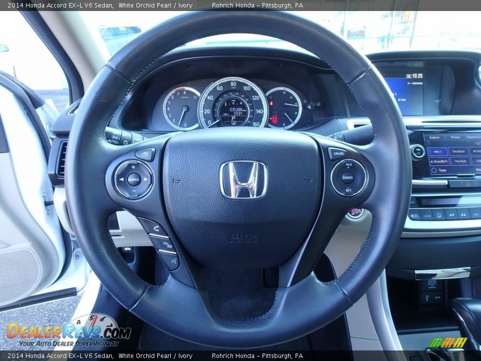 2014 Honda Accord EX-L V6 Sedan White Orchid Pearl / Ivory Photo #22