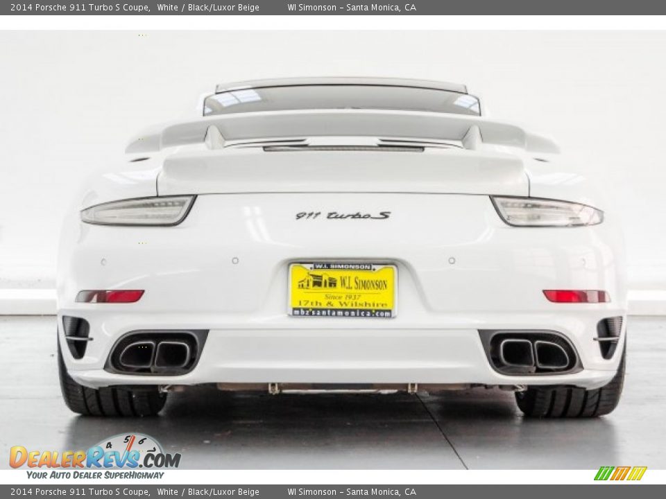 2014 Porsche 911 Turbo S Coupe White / Black/Luxor Beige Photo #6