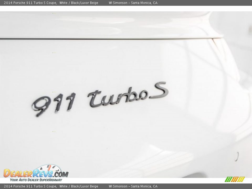 2014 Porsche 911 Turbo S Coupe White / Black/Luxor Beige Photo #13