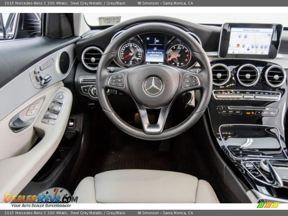 2015 Mercedes-Benz C 300 4Matic Steel Grey Metallic / Grey/Black Photo #7