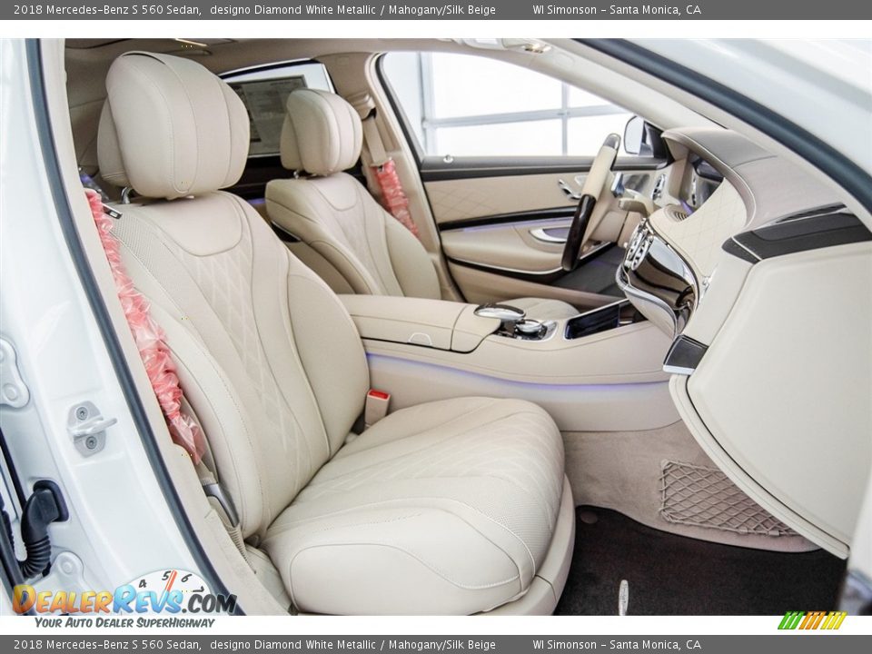 2018 Mercedes-Benz S 560 Sedan designo Diamond White Metallic / Mahogany/Silk Beige Photo #2