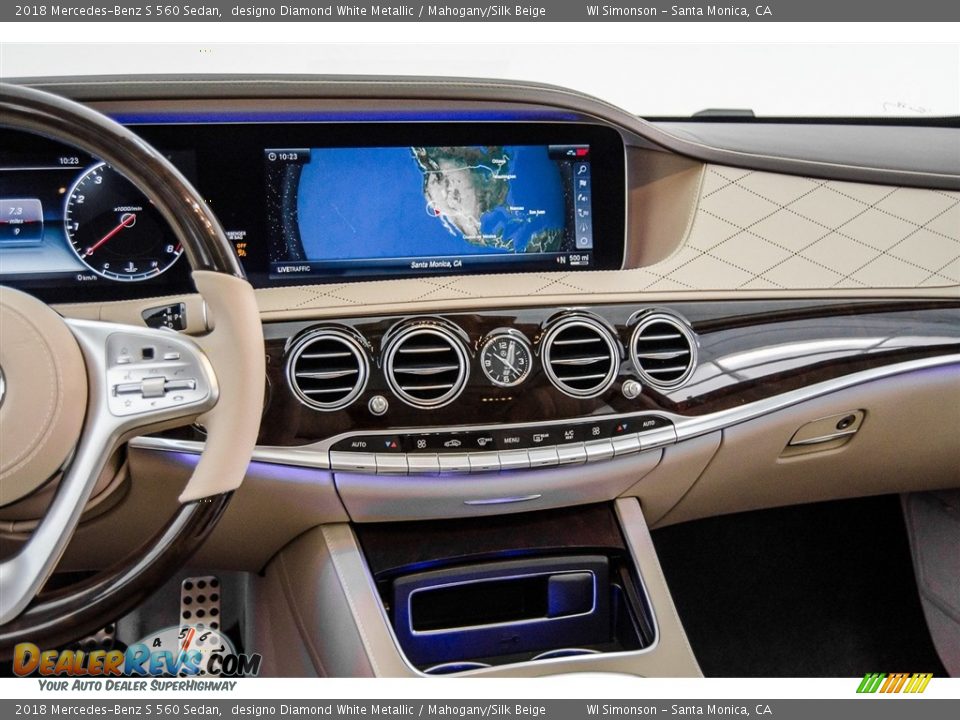 2018 Mercedes-Benz S 560 Sedan designo Diamond White Metallic / Mahogany/Silk Beige Photo #5