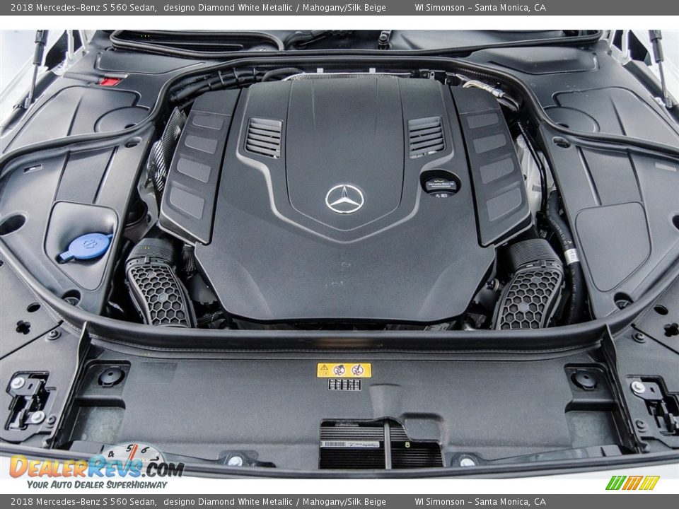 2018 Mercedes-Benz S 560 Sedan designo Diamond White Metallic / Mahogany/Silk Beige Photo #8