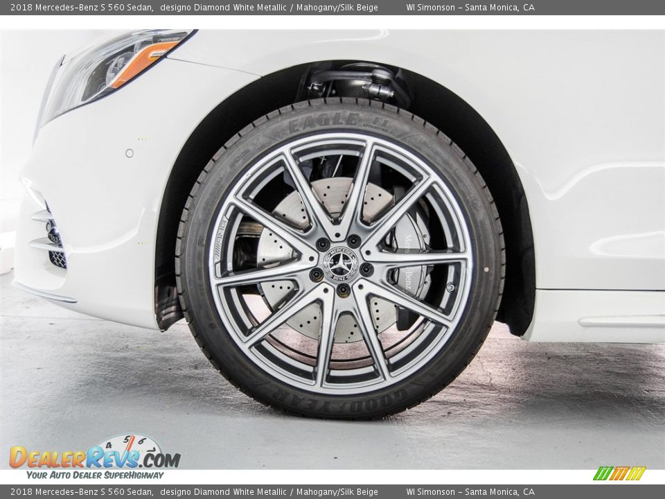 2018 Mercedes-Benz S 560 Sedan designo Diamond White Metallic / Mahogany/Silk Beige Photo #9