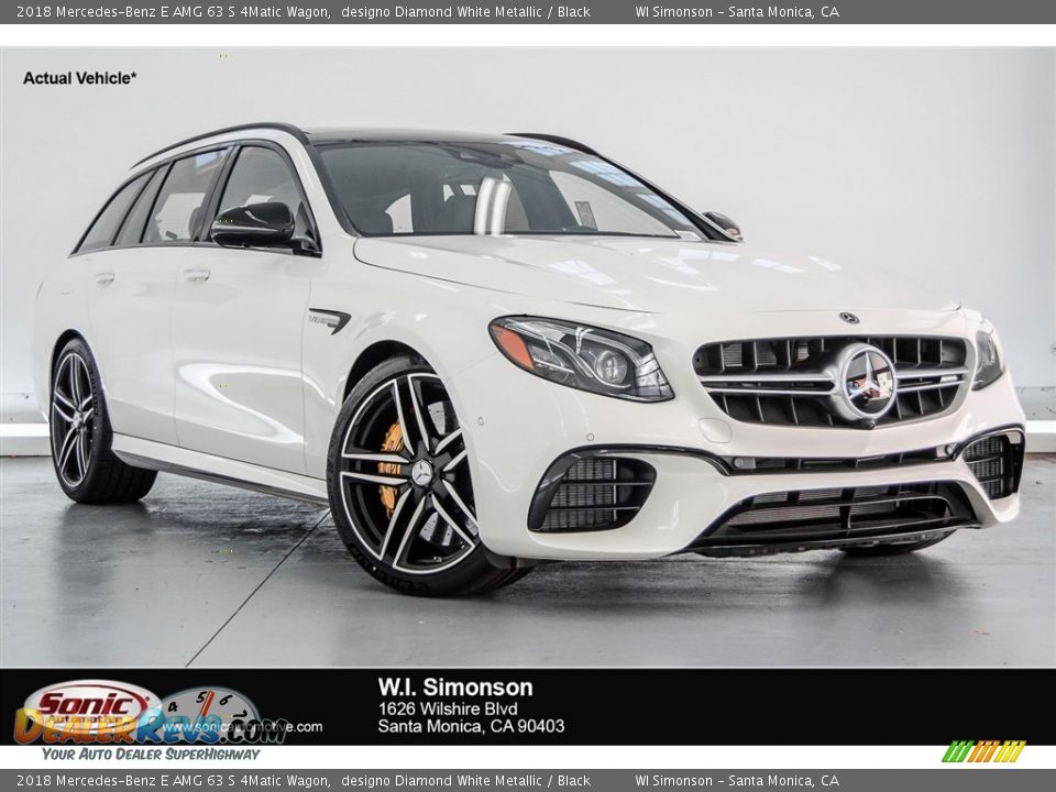 2018 Mercedes-Benz E AMG 63 S 4Matic Wagon designo Diamond White Metallic / Black Photo #1