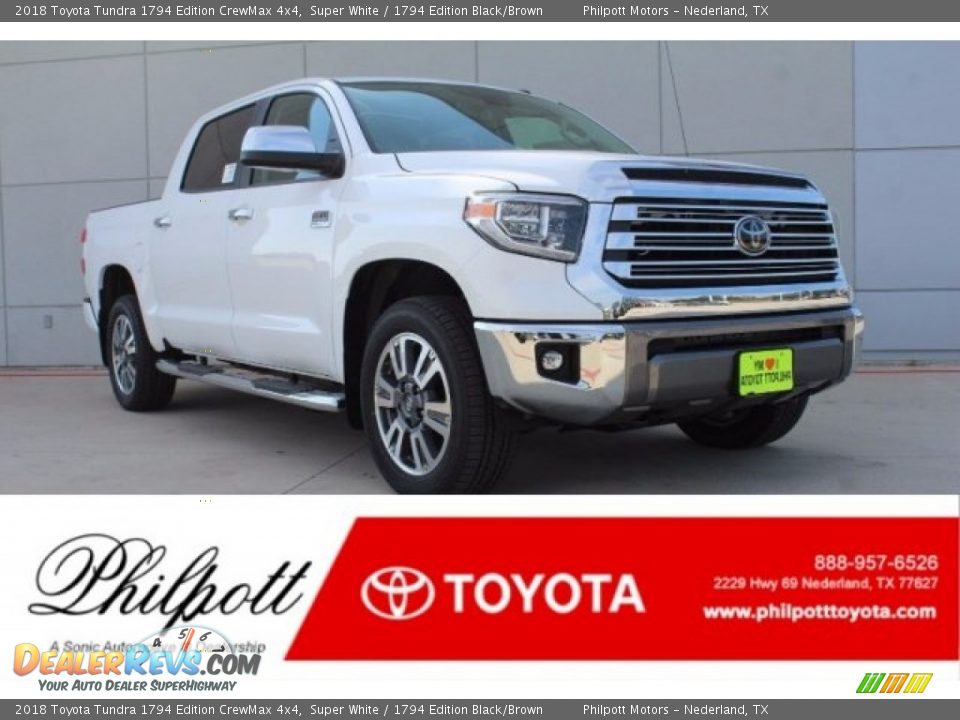 2018 Toyota Tundra 1794 Edition CrewMax 4x4 Super White / 1794 Edition Black/Brown Photo #1