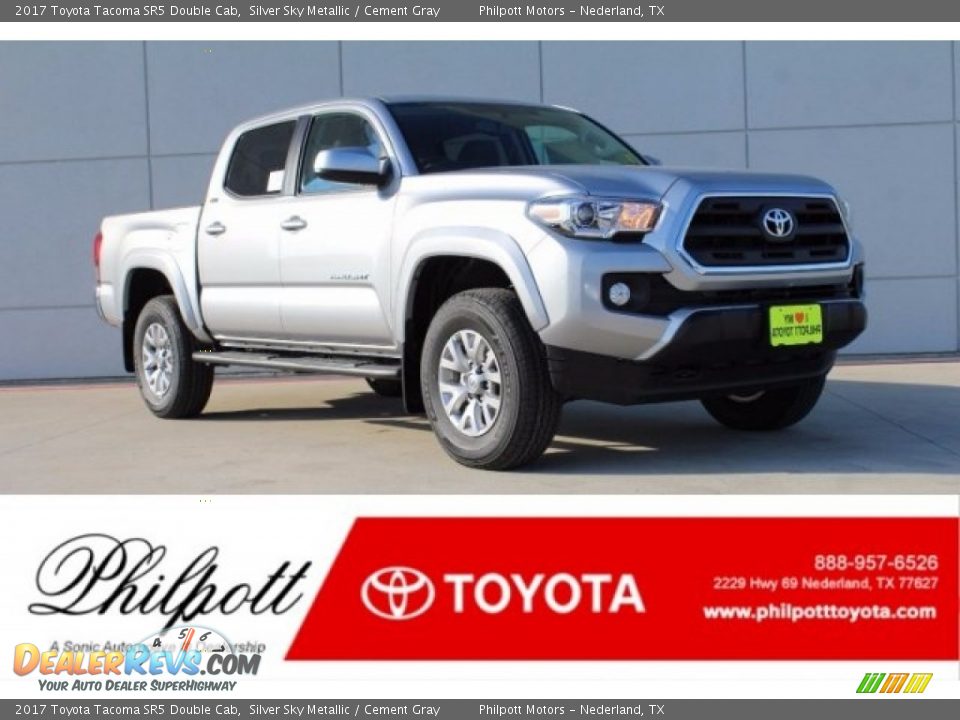 2017 Toyota Tacoma SR5 Double Cab Silver Sky Metallic / Cement Gray Photo #1