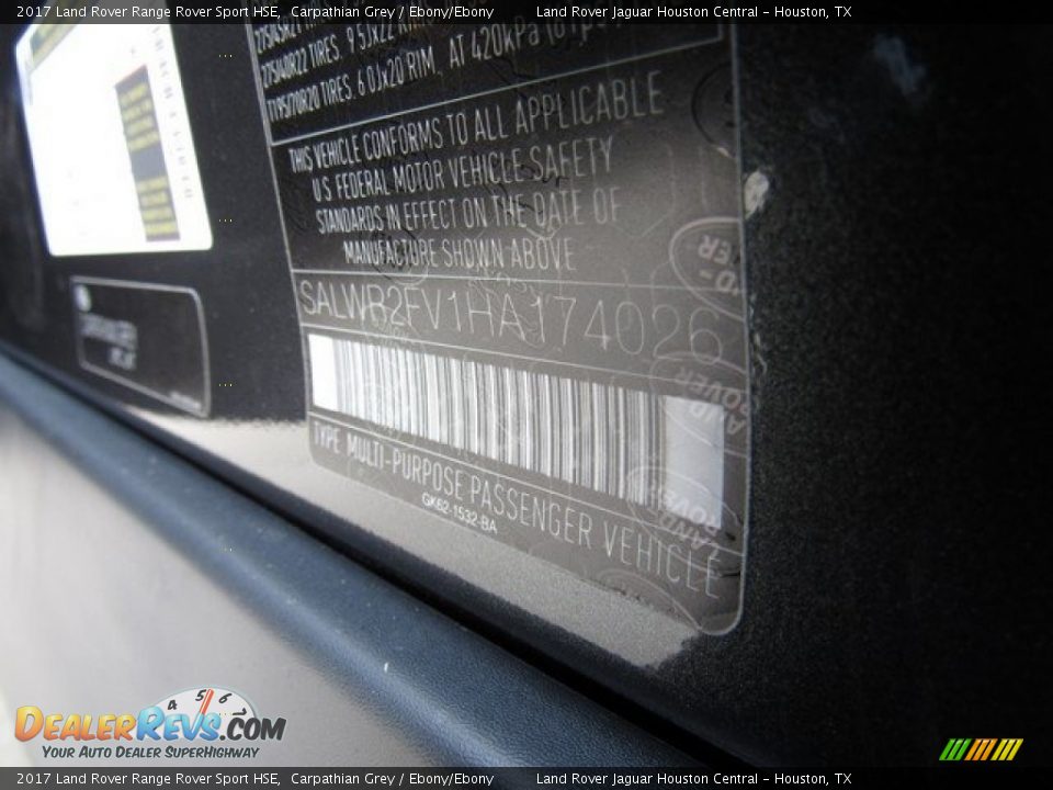 2017 Land Rover Range Rover Sport HSE Carpathian Grey / Ebony/Ebony Photo #24