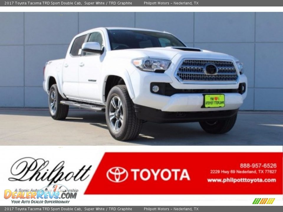 2017 Toyota Tacoma TRD Sport Double Cab Super White / TRD Graphite Photo #1