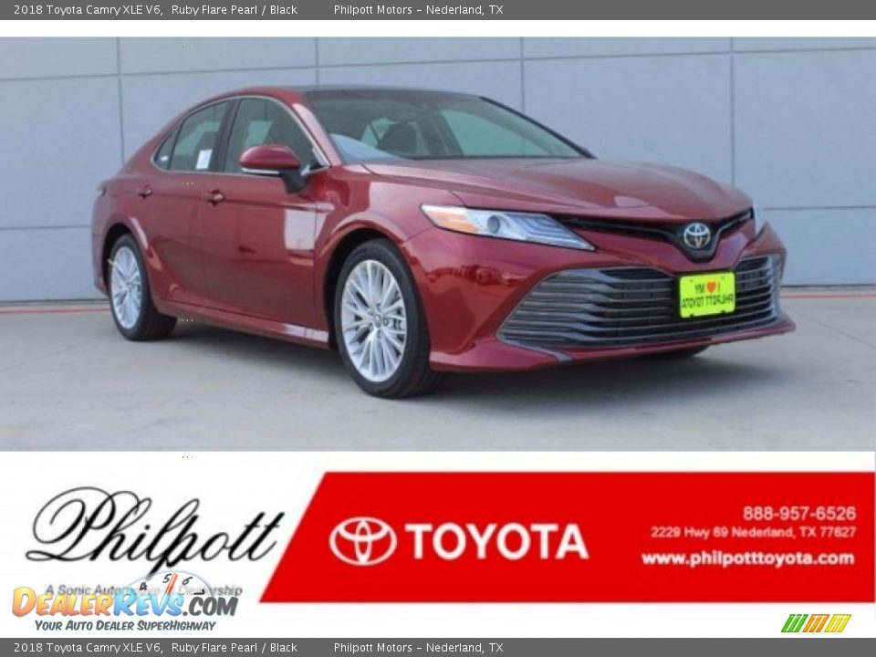 2018 Toyota Camry XLE V6 Ruby Flare Pearl / Black Photo #1