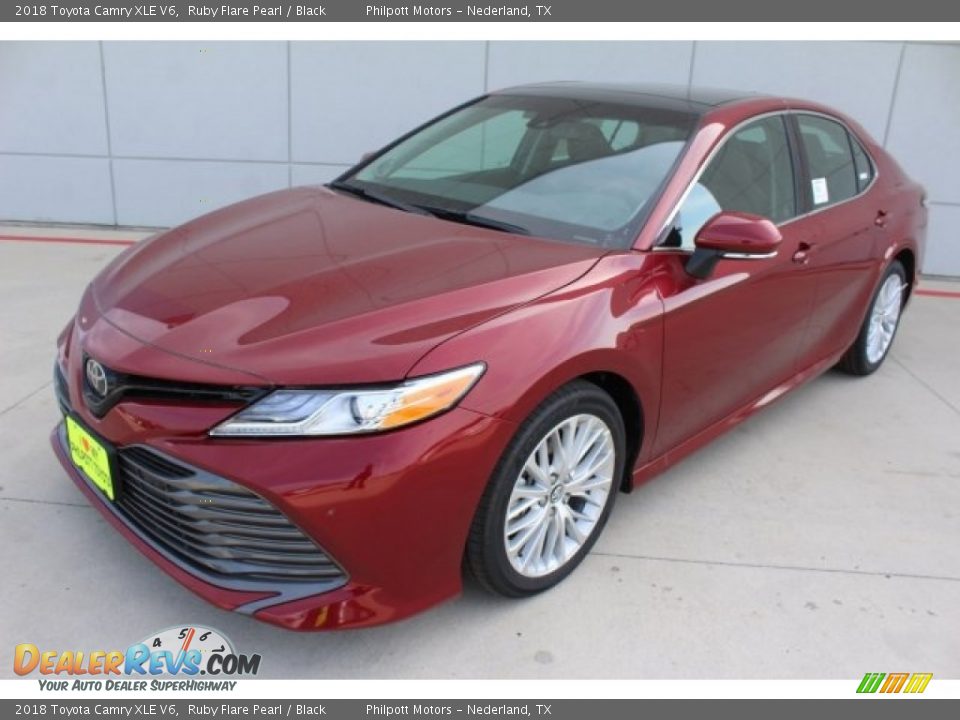 2018 Toyota Camry XLE V6 Ruby Flare Pearl / Black Photo #3