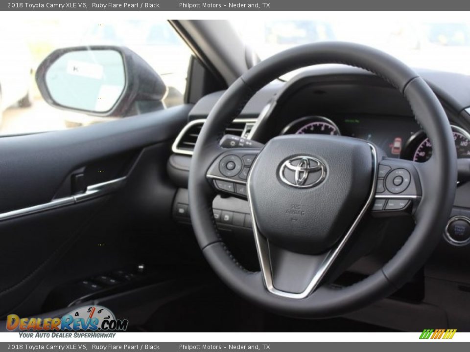2018 Toyota Camry XLE V6 Ruby Flare Pearl / Black Photo #30