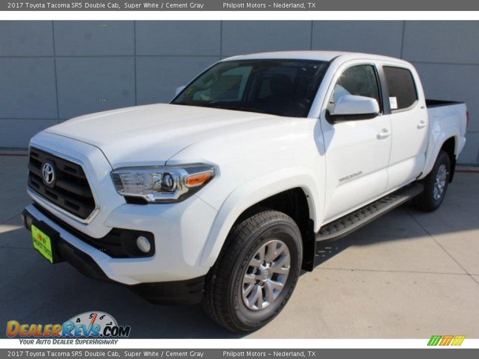 2017 Toyota Tacoma SR5 Double Cab Super White / Cement Gray Photo #3