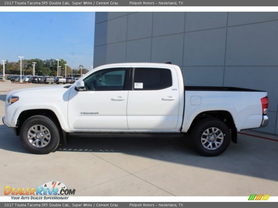 2017 Toyota Tacoma SR5 Double Cab Super White / Cement Gray Photo #5