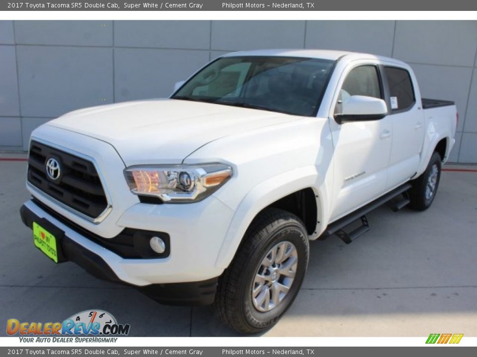 2017 Toyota Tacoma SR5 Double Cab Super White / Cement Gray Photo #3