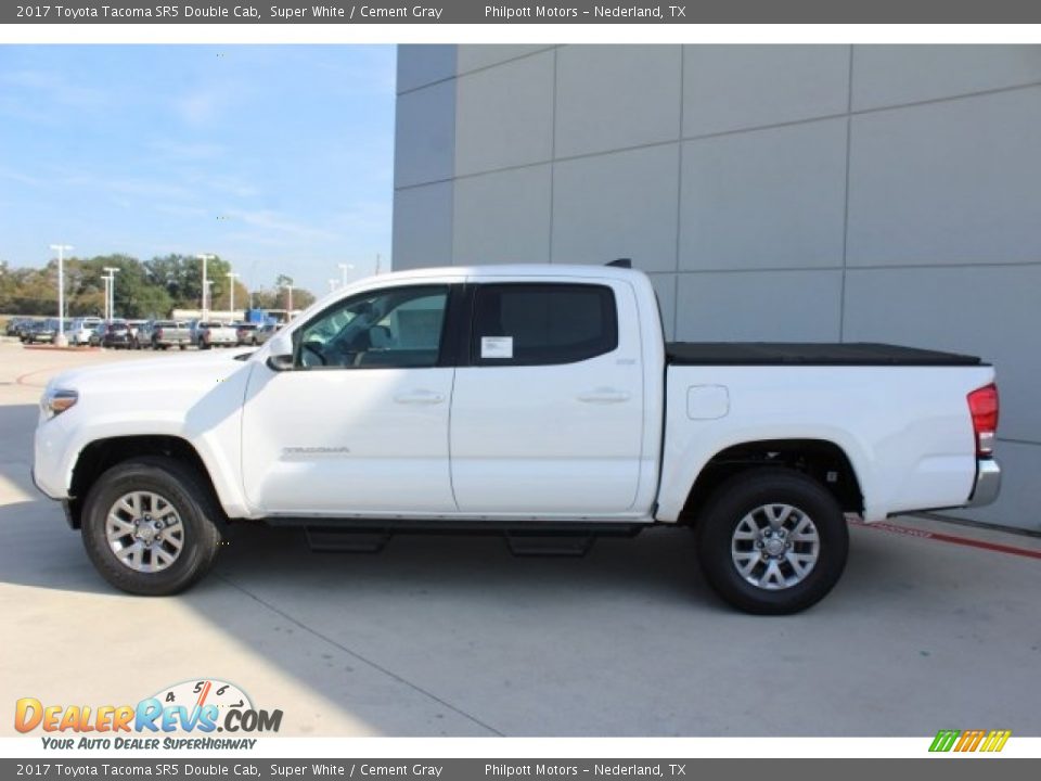 2017 Toyota Tacoma SR5 Double Cab Super White / Cement Gray Photo #5
