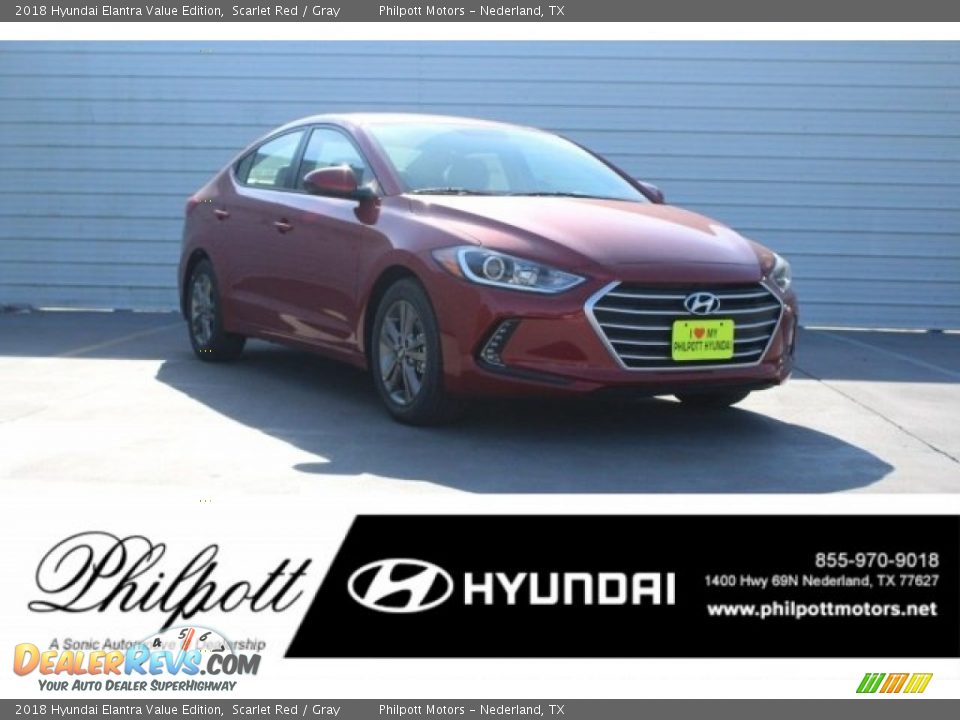 2018 Hyundai Elantra Value Edition Scarlet Red / Gray Photo #1