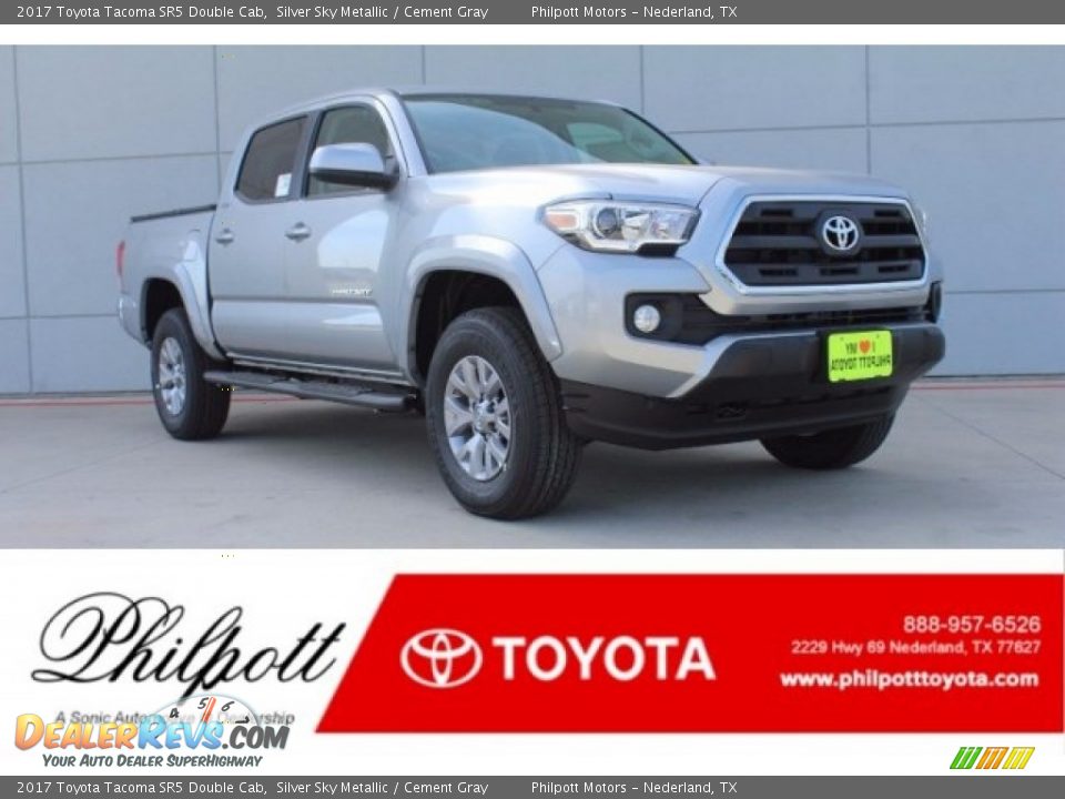 2017 Toyota Tacoma SR5 Double Cab Silver Sky Metallic / Cement Gray Photo #1