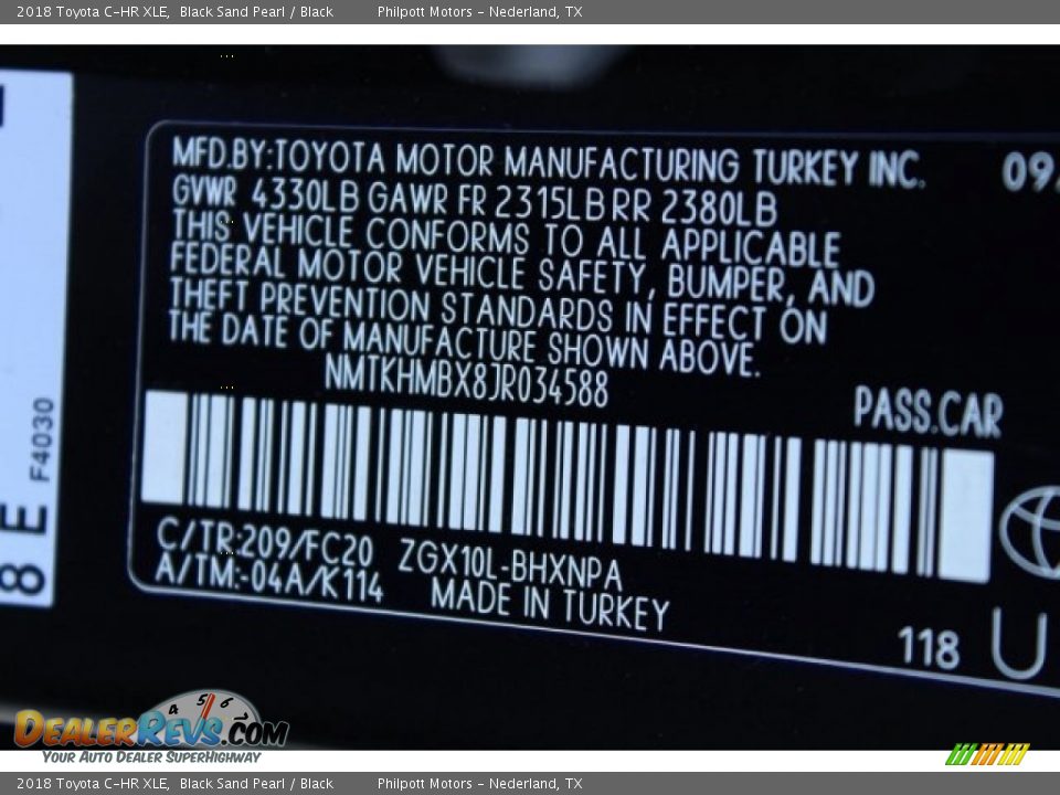 2018 Toyota C-HR XLE Black Sand Pearl / Black Photo #30
