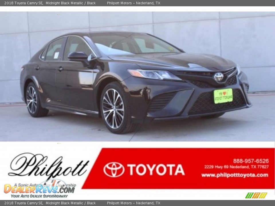 2018 Toyota Camry SE Midnight Black Metallic / Black Photo #1
