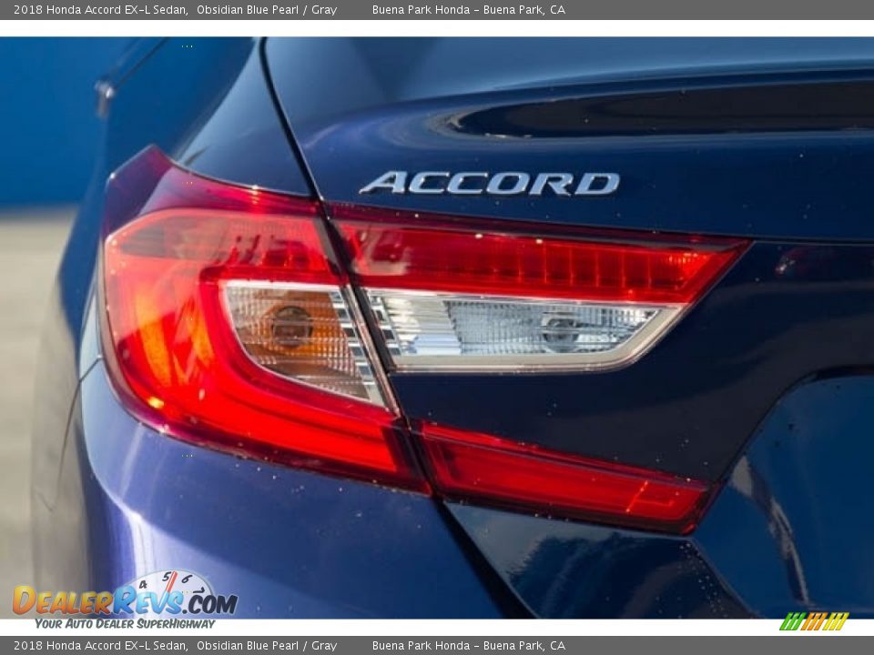 2018 Honda Accord EX-L Sedan Obsidian Blue Pearl / Gray Photo #3