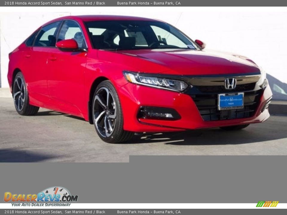 2018 Honda Accord Sport Sedan San Marino Red / Black Photo #1