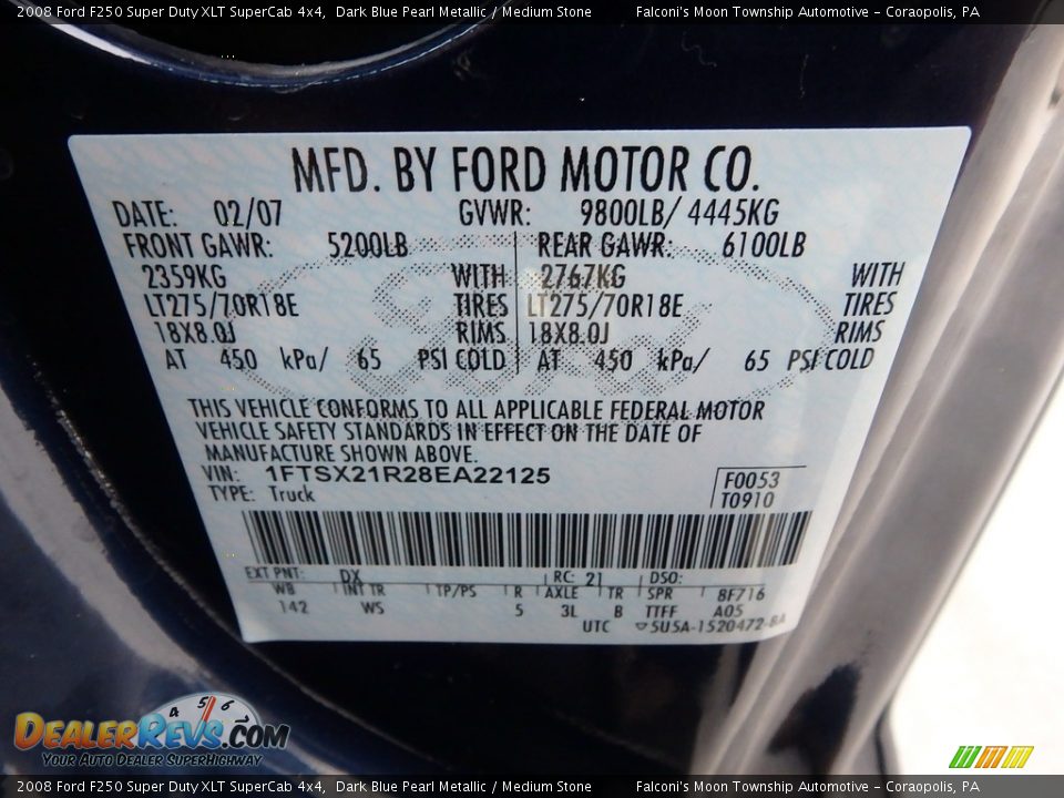 2008 Ford F250 Super Duty XLT SuperCab 4x4 Dark Blue Pearl Metallic / Medium Stone Photo #24
