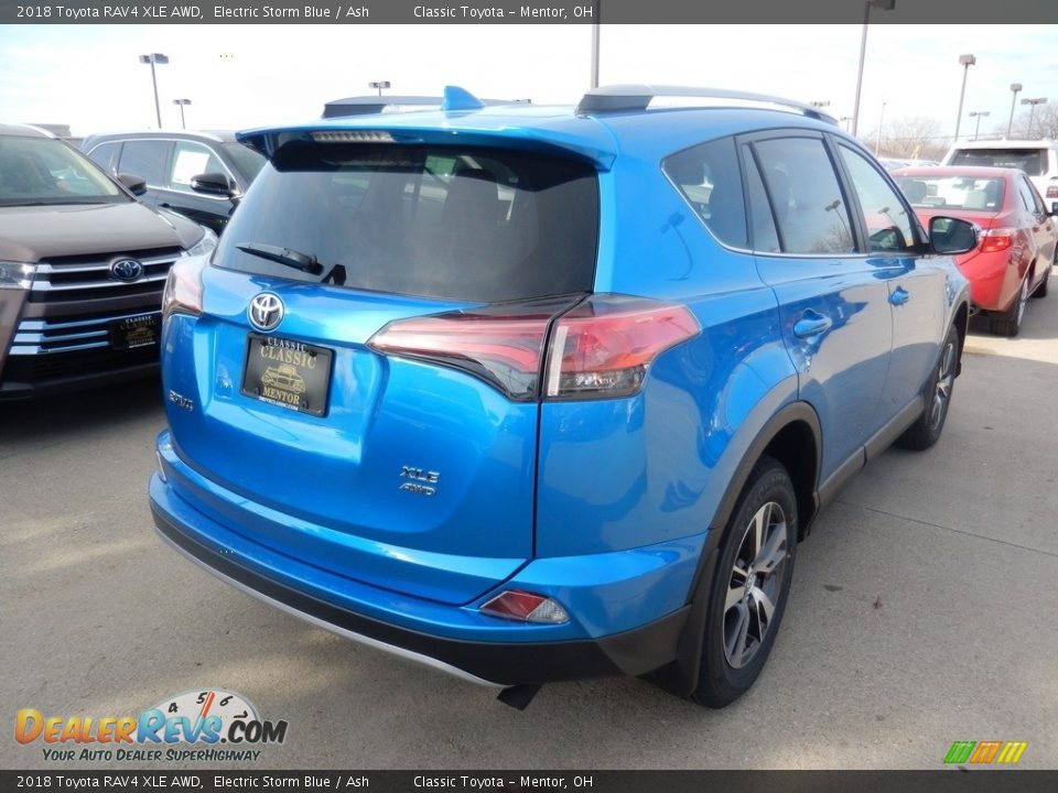 2018 Toyota RAV4 XLE AWD Electric Storm Blue / Ash Photo #2