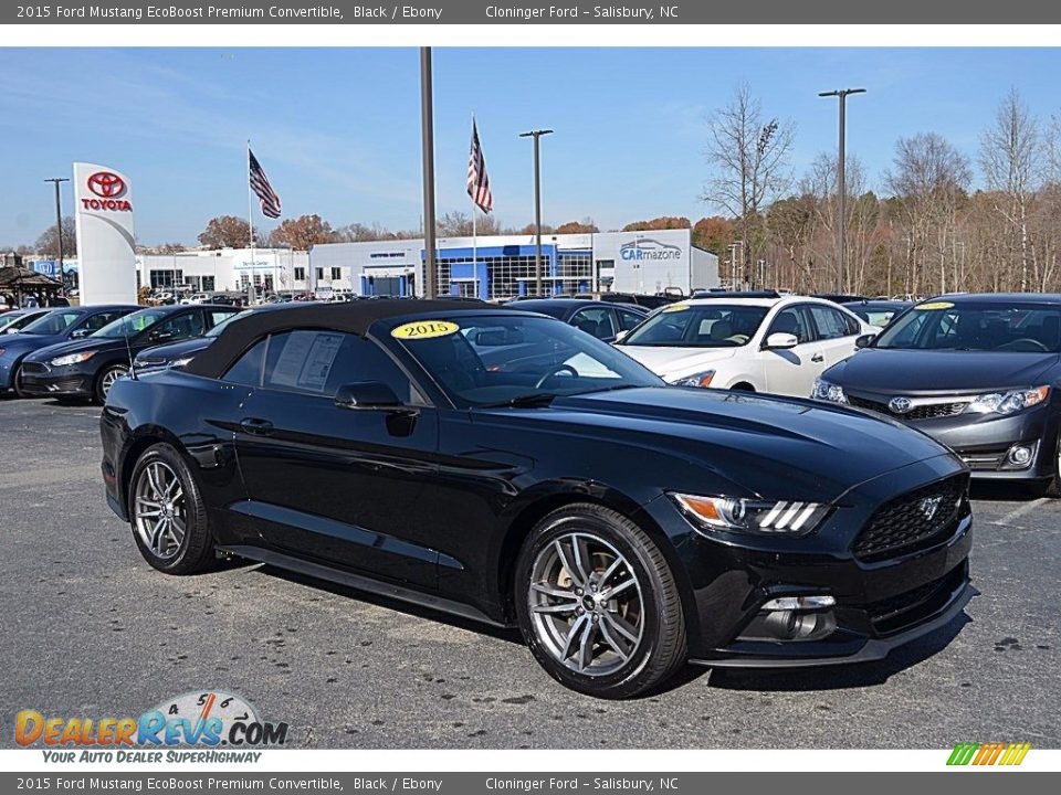 2015 Ford Mustang EcoBoost Premium Convertible Black / Ebony Photo #1