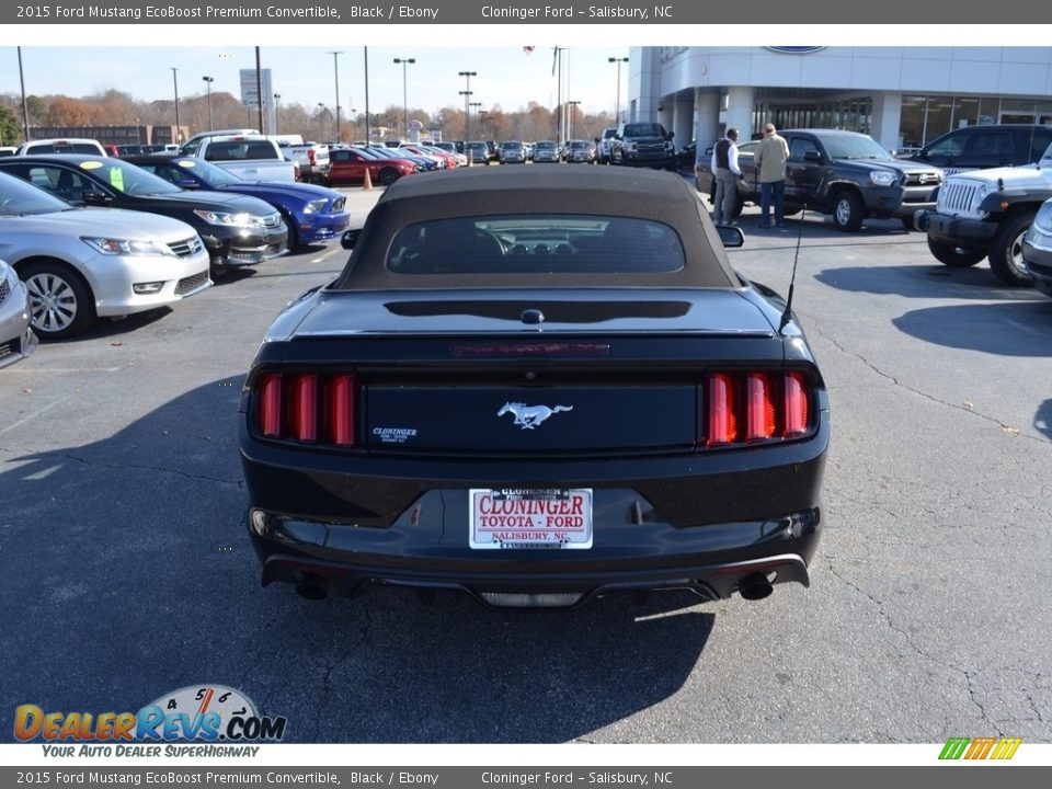 2015 Ford Mustang EcoBoost Premium Convertible Black / Ebony Photo #4