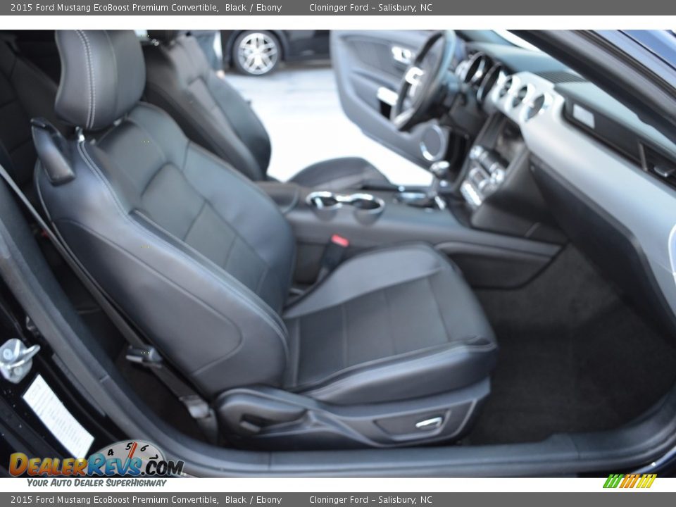 2015 Ford Mustang EcoBoost Premium Convertible Black / Ebony Photo #13