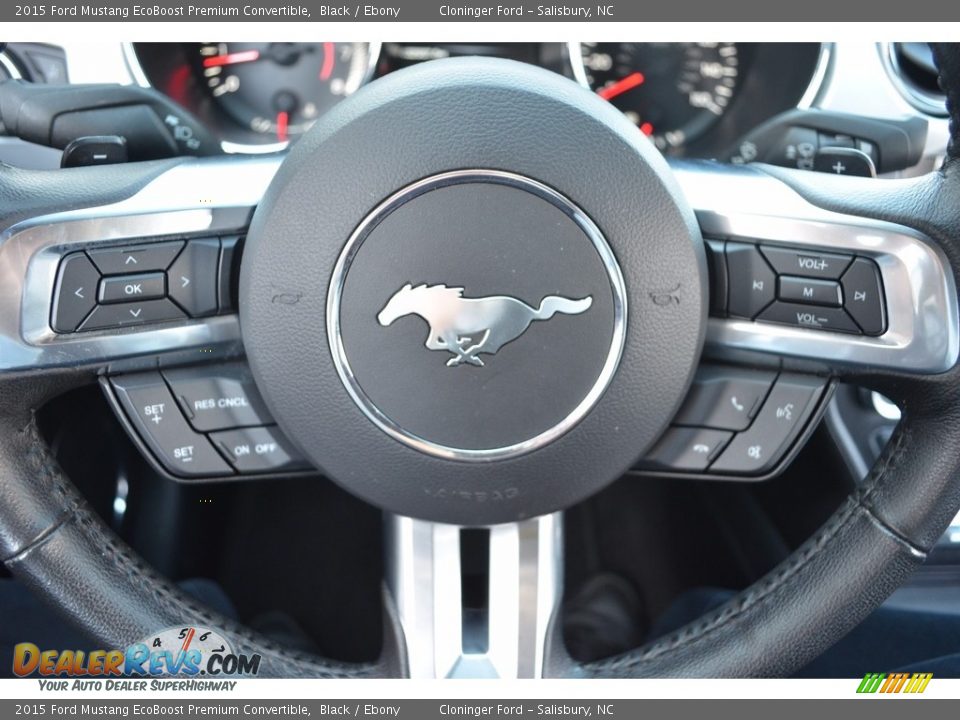 2015 Ford Mustang EcoBoost Premium Convertible Black / Ebony Photo #18
