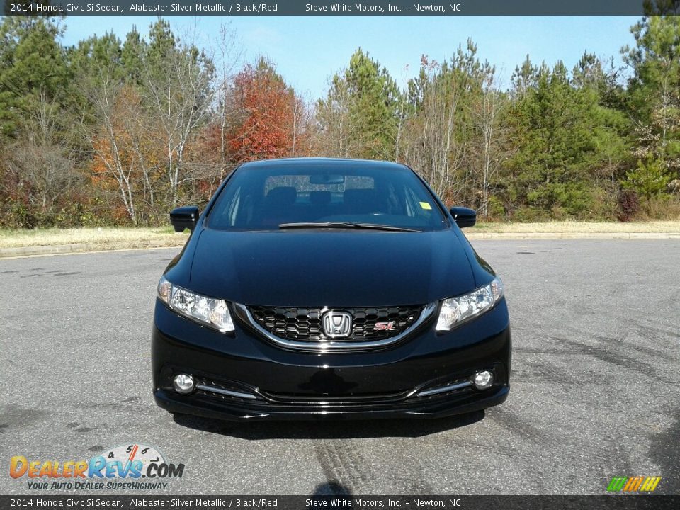 2014 Honda Civic Si Sedan Alabaster Silver Metallic / Black/Red Photo #3