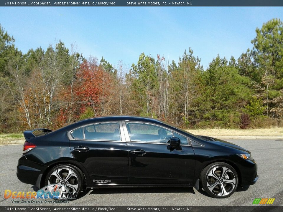 2014 Honda Civic Si Sedan Alabaster Silver Metallic / Black/Red Photo #5