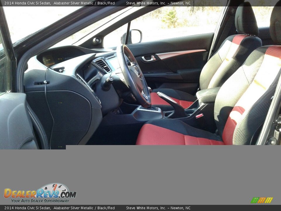 2014 Honda Civic Si Sedan Alabaster Silver Metallic / Black/Red Photo #10