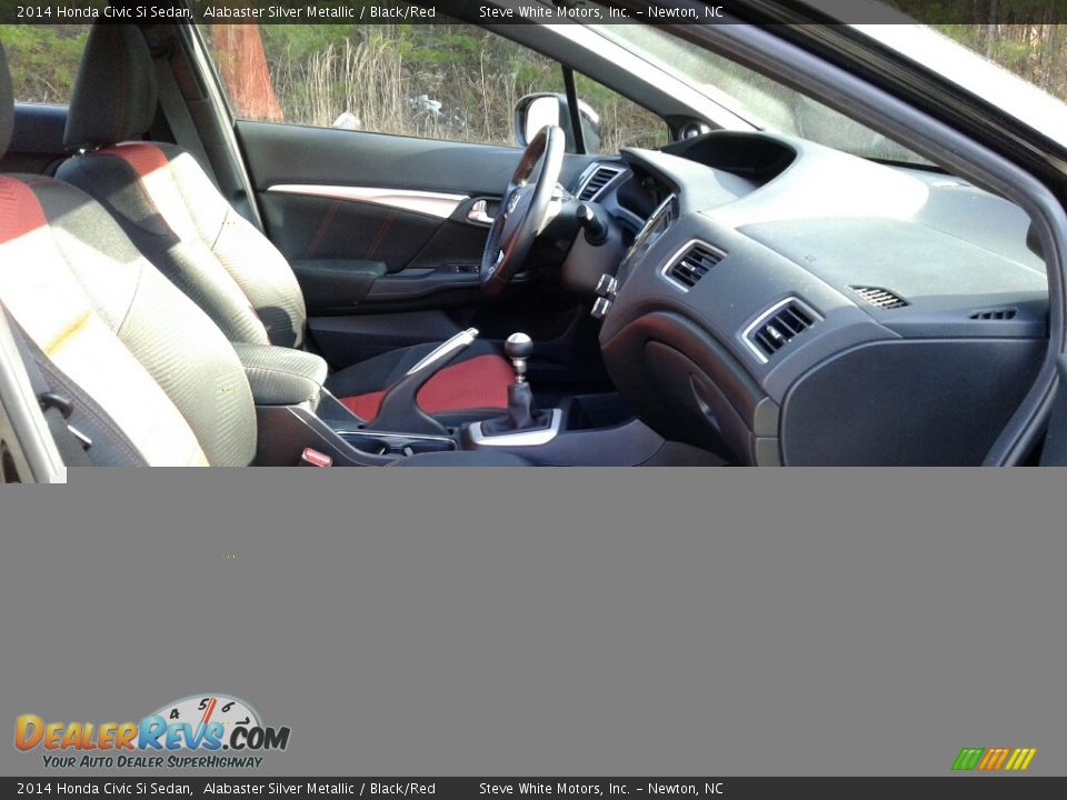 2014 Honda Civic Si Sedan Alabaster Silver Metallic / Black/Red Photo #14
