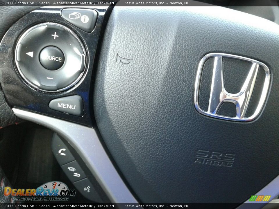 2014 Honda Civic Si Sedan Alabaster Silver Metallic / Black/Red Photo #16