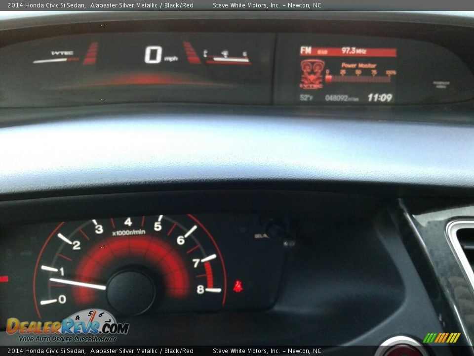 2014 Honda Civic Si Sedan Alabaster Silver Metallic / Black/Red Photo #18